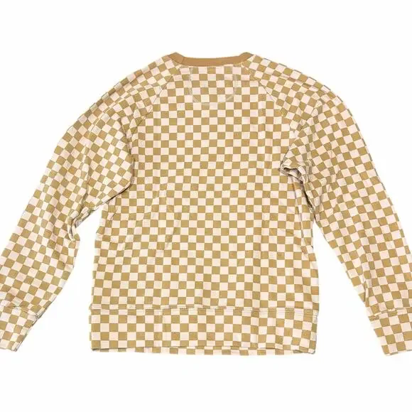 Splits59 Tilda Crewneck Sweater XS Plaid Pink Orange Checkered Loungewear NWT - Picture 3 of 8